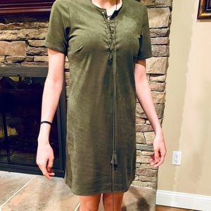 Velvet green plush dress